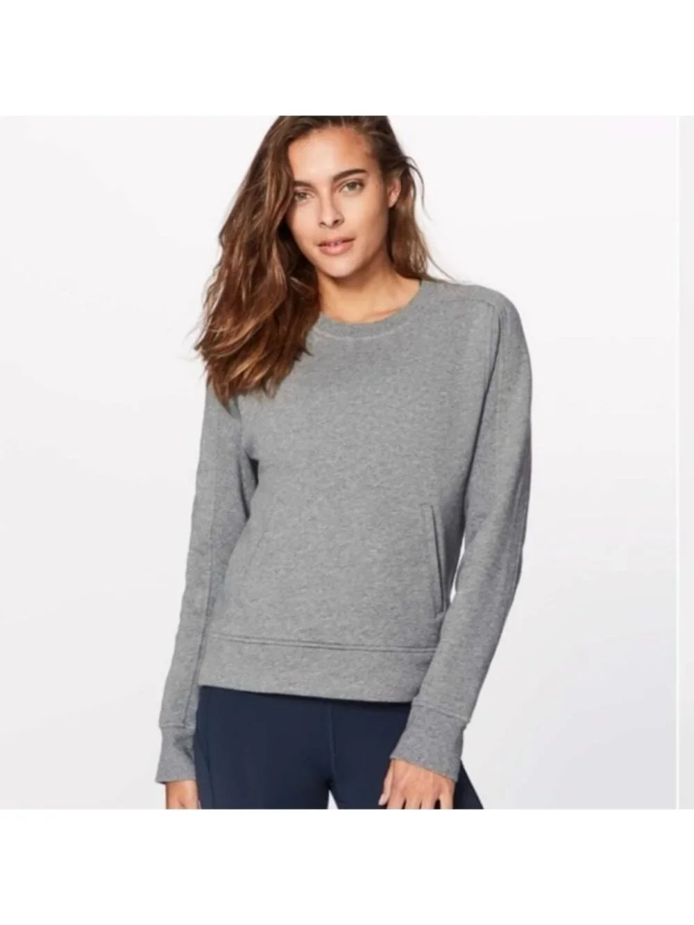 Lululemon Press Pause Crew Heathered Medium Grey